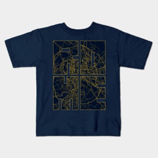 Rome, Italy City Map Typography - Gold Art Deco Kids T-Shirt